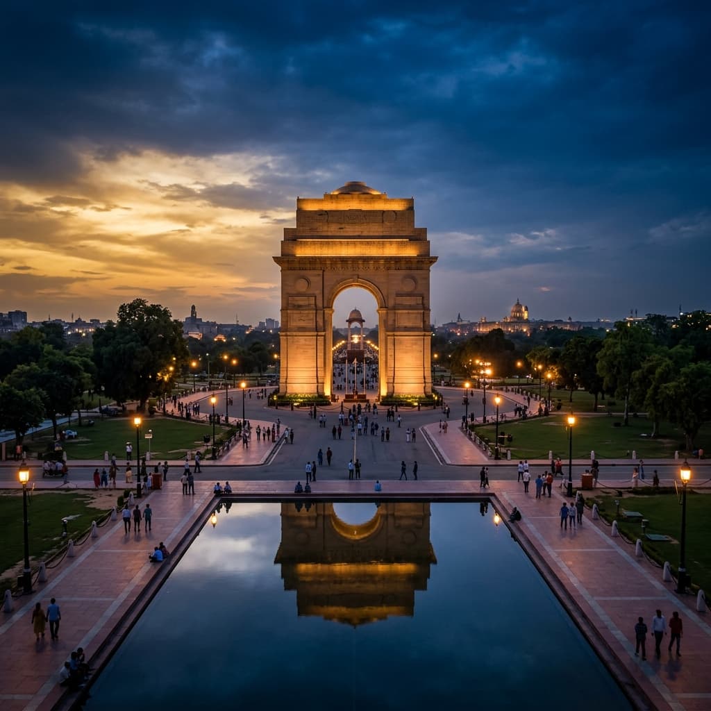 India Gate at twilight